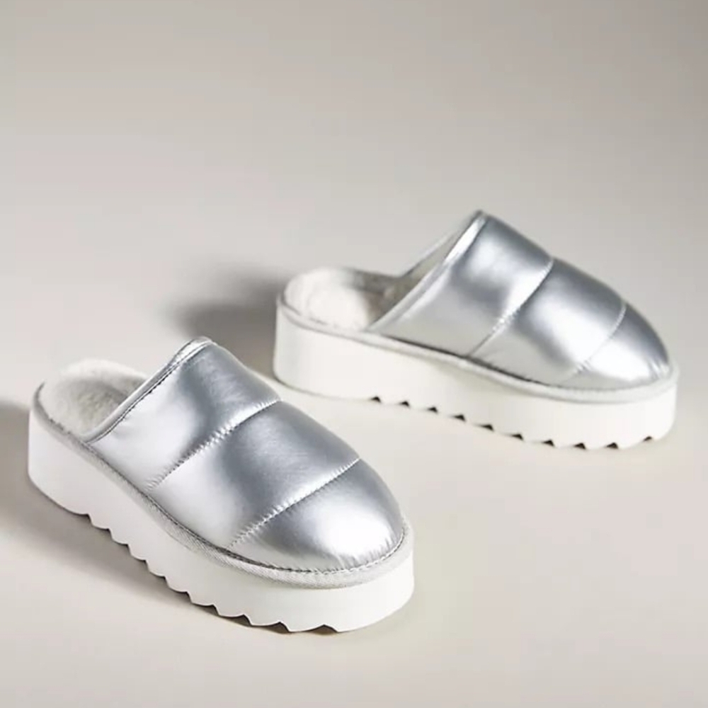 Anthropologie Maeve Puffy Platform Slipper Shoes